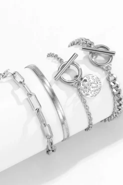4 pc Snake Chain Bracelet Set