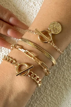 4 pc Snake Chain Bracelet Set