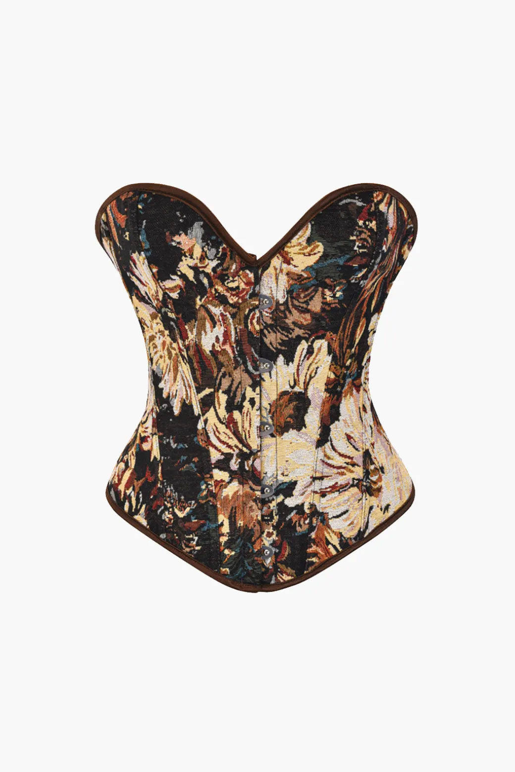 Abstract Print Braided Tie Corset Top