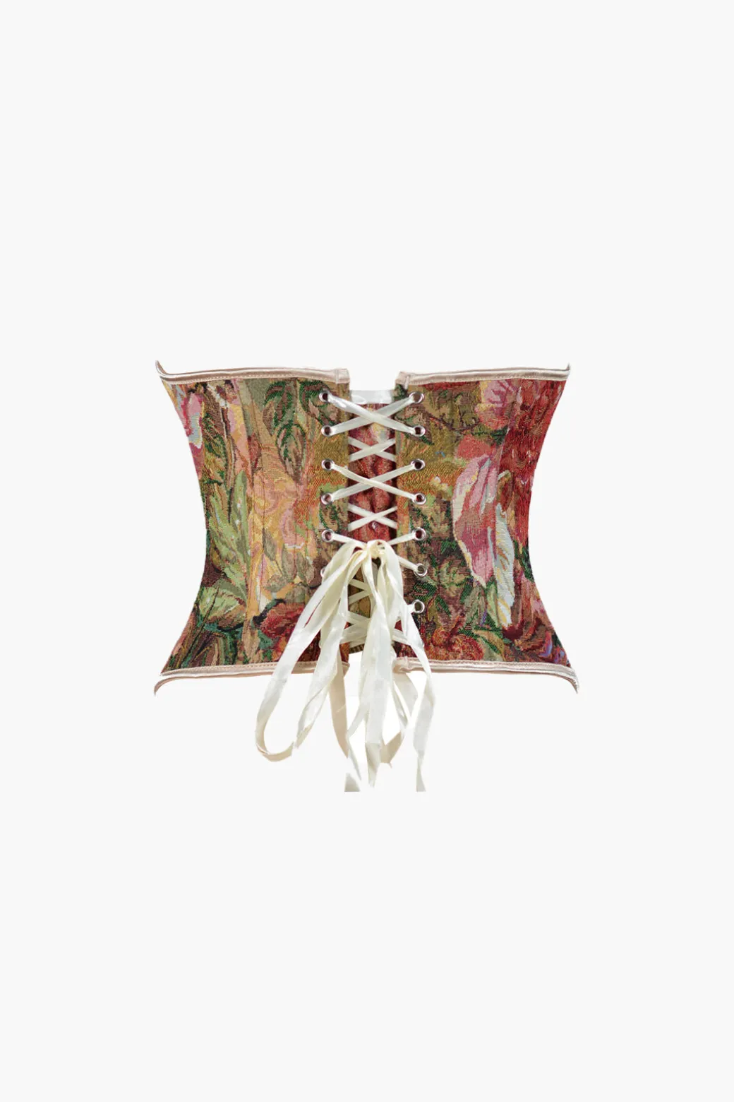 Abstract Print Braided Tie Corset Top
