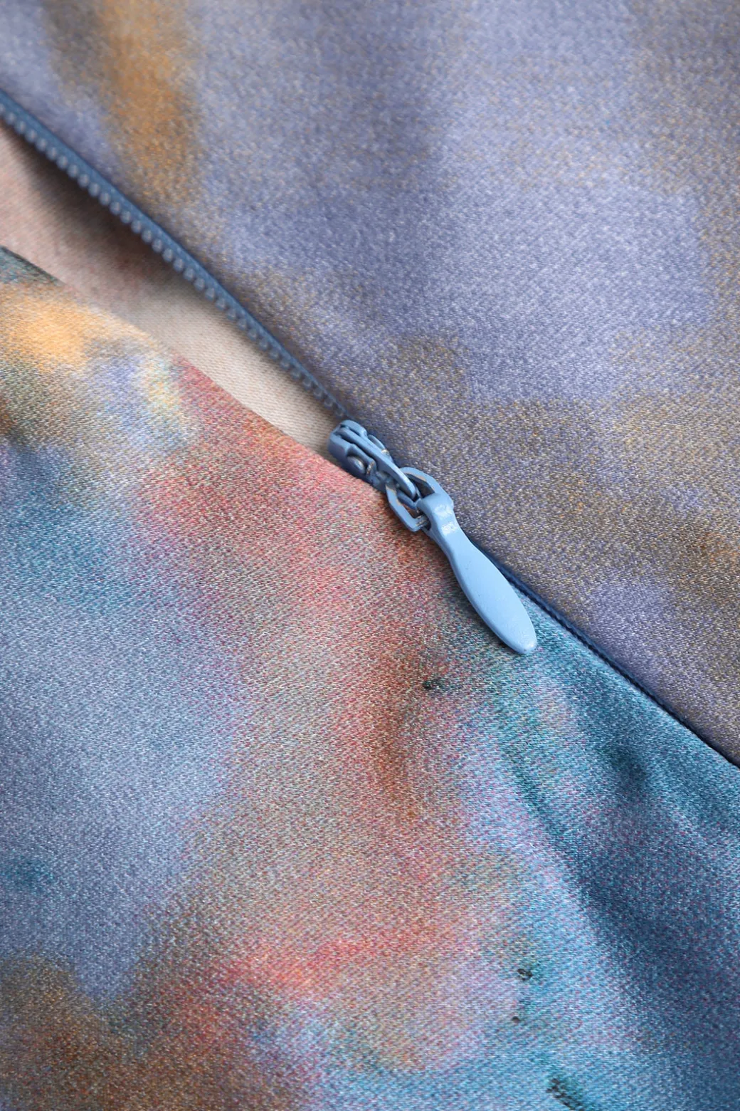 Abstract Print Fitted Midi Slip Dress
