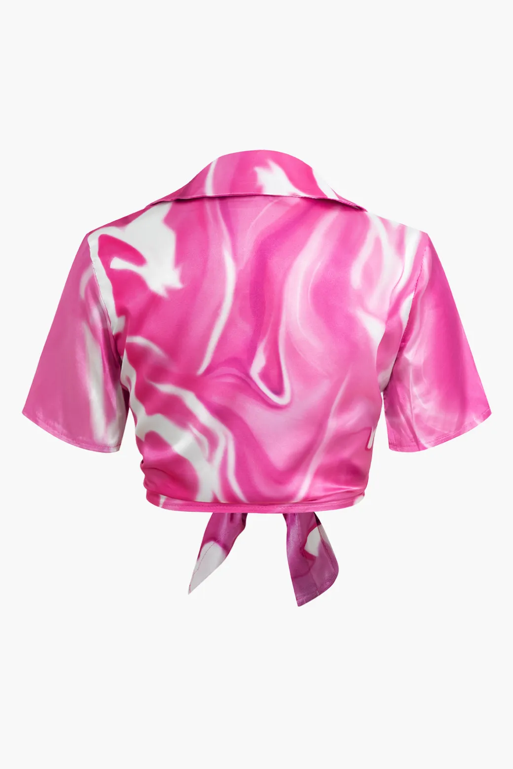 Abstract Print Short Sleeve Shirt And Shorts Set