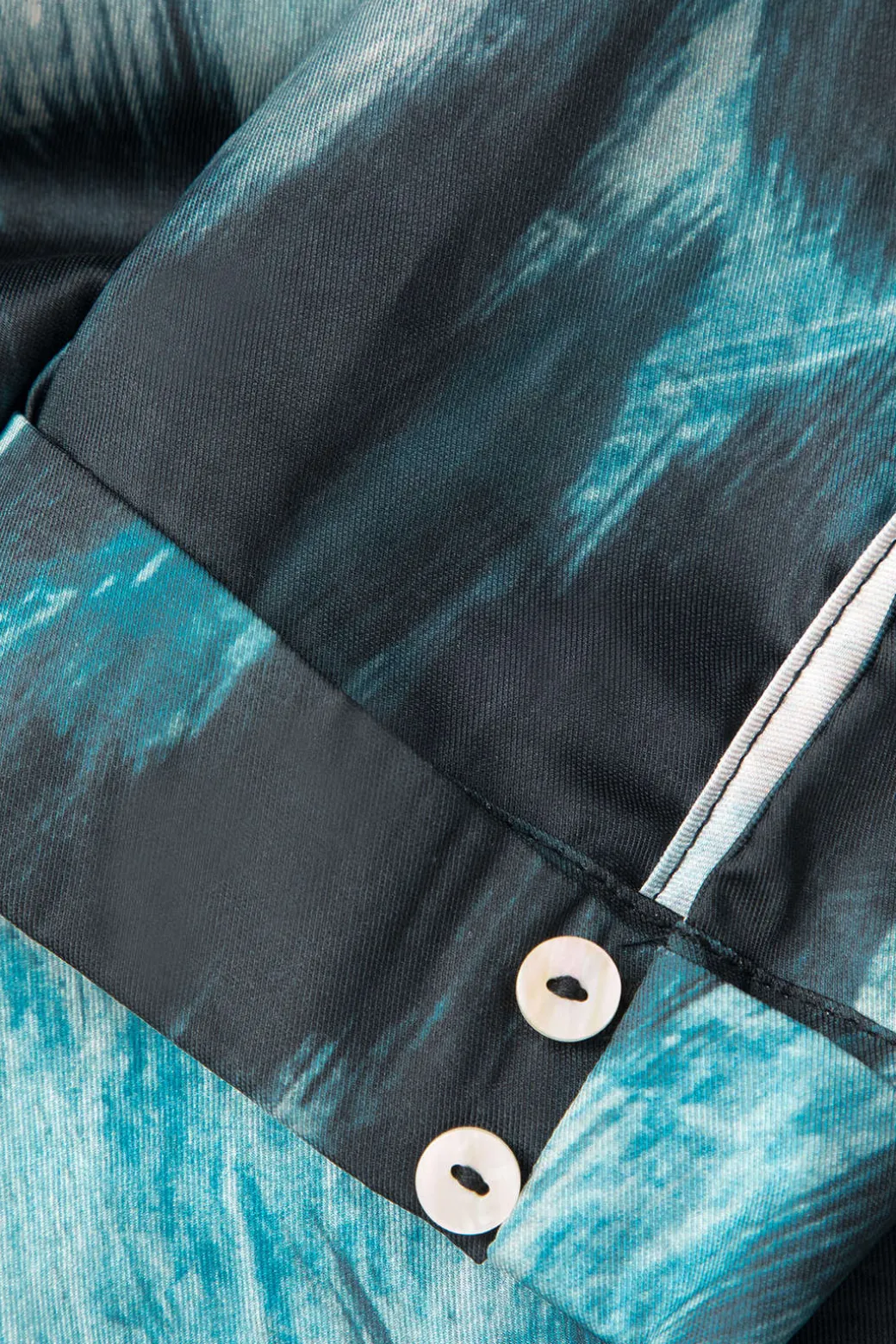 Abstract Print V-neck Button Up Shirt