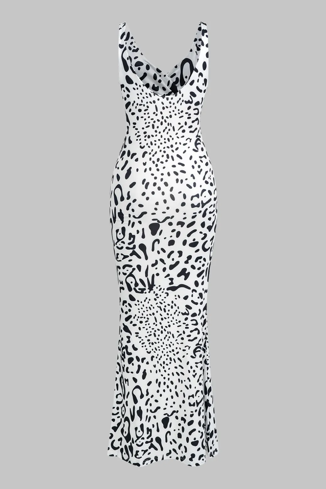 Abstract Print V-neck Sleeveless Maxi Dress