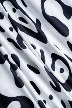 Abstract Print V-neck Sleeveless Maxi Dress