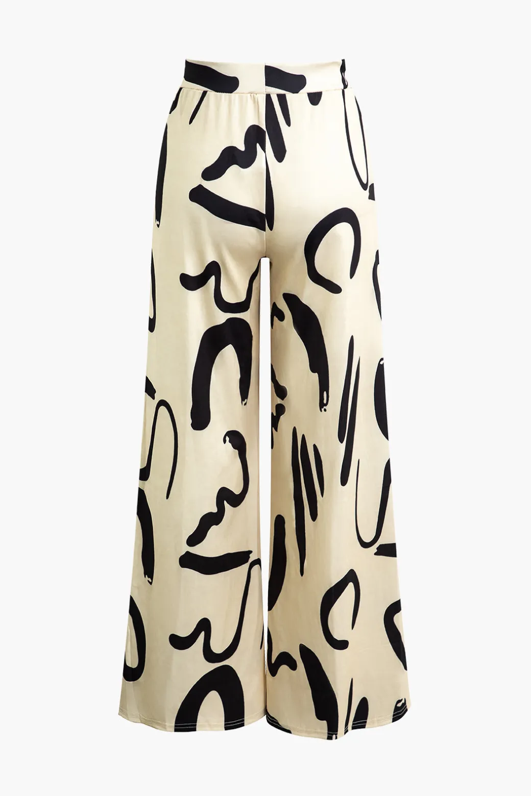 Abstract Print Wide Leg Pants