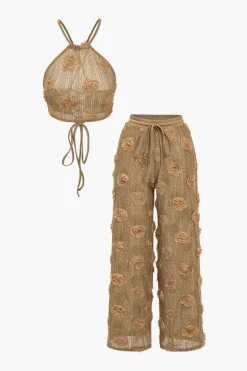 Appliques Drawstring Trouser Set