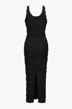 Appliques V-neck Slit Maxi Dress