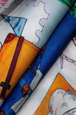 Artistic Print Wide Leg Trousers