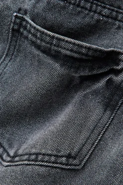 Asymmetric Denim Mini Skirt