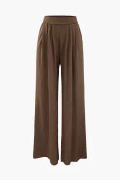 Asymmetric Knotted Cami Top And Pleated Pants Set