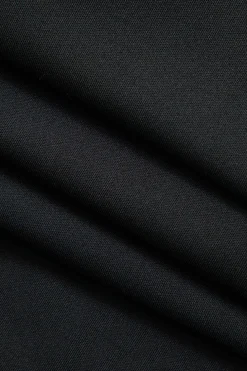 Asymmetric Lantern Sleeve Slit Midi Dress