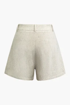 Asymmetric Linen Shorts
