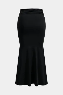 Asymmetric Metal Floral Decor Top And Skirt Set