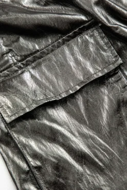 Asymmetric Zipper Multi Pocket Cargo Skirt