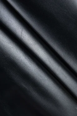 Asymmetrical Faux Leather Ruched Skirt