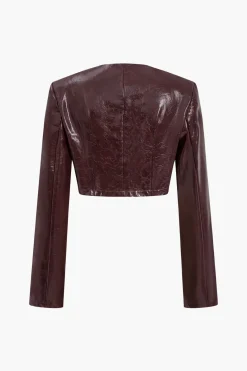 Asymmetrical Faux Leather Skirt Set