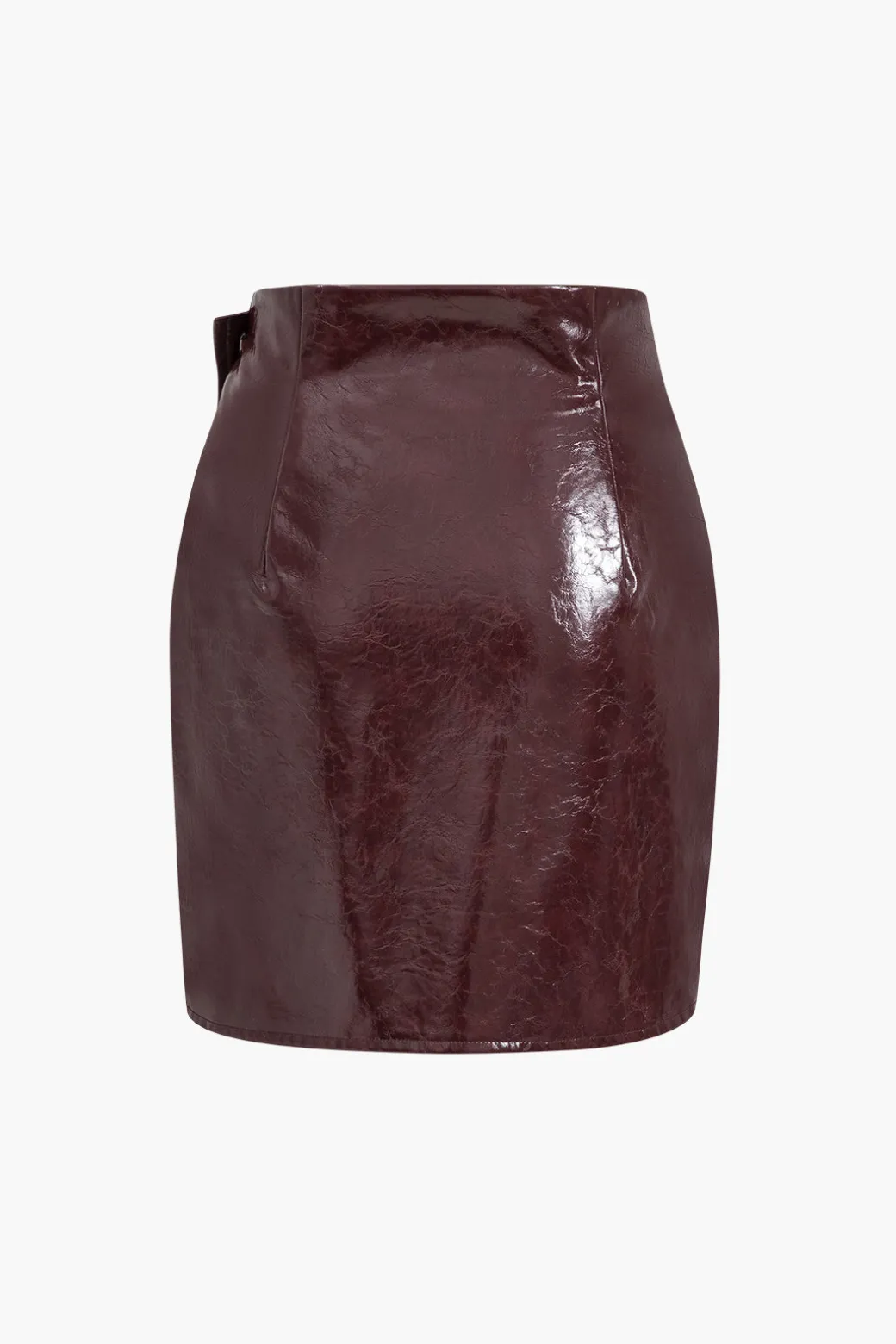 Asymmetrical Faux Leather Skirt Set