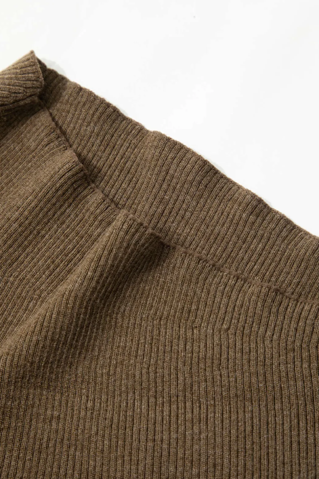 Asymmetrical Long Sleeve Rib Knit Top