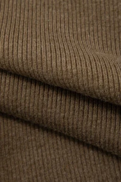 Asymmetrical Long Sleeve Rib Knit Top