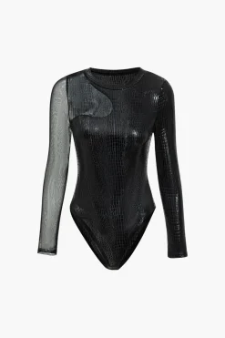Asymmetrical Long-Sleeve Bodysuit
