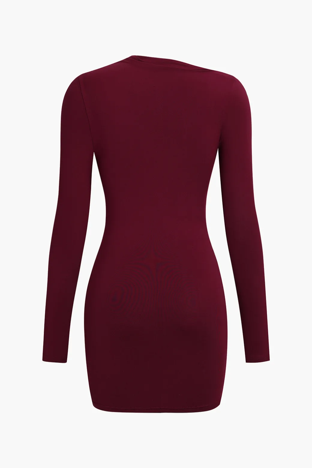 Asymmetrical Ruched Long Sleeve Mini Dress