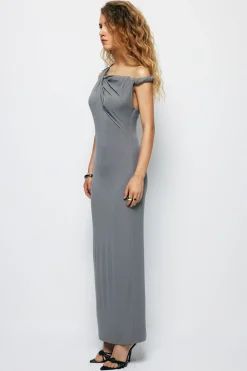 Asymmetrical Twist Maxi Dress