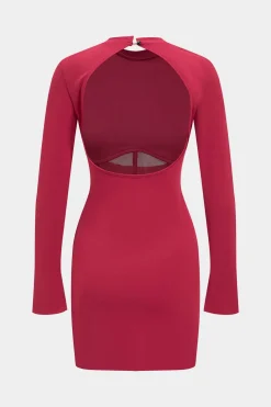 Backless Corset Long Sleeve Midi Dress