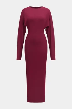 Backless Cut Out Long Sleeve Maxi Dress