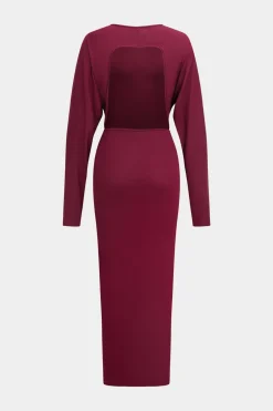 Backless Cut Out Long Sleeve Maxi Dress