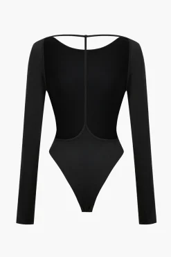 Backless Cut Out Long Sleeve Bodysuit