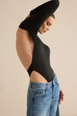 Backless Cut Out Long Sleeve Bodysuit