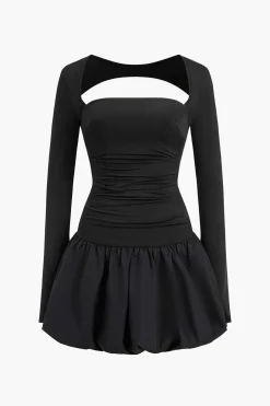 Backless Cut Out Square Neck Mini Dress