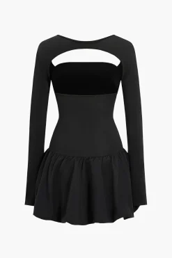 Backless Cut Out Square Neck Mini Dress