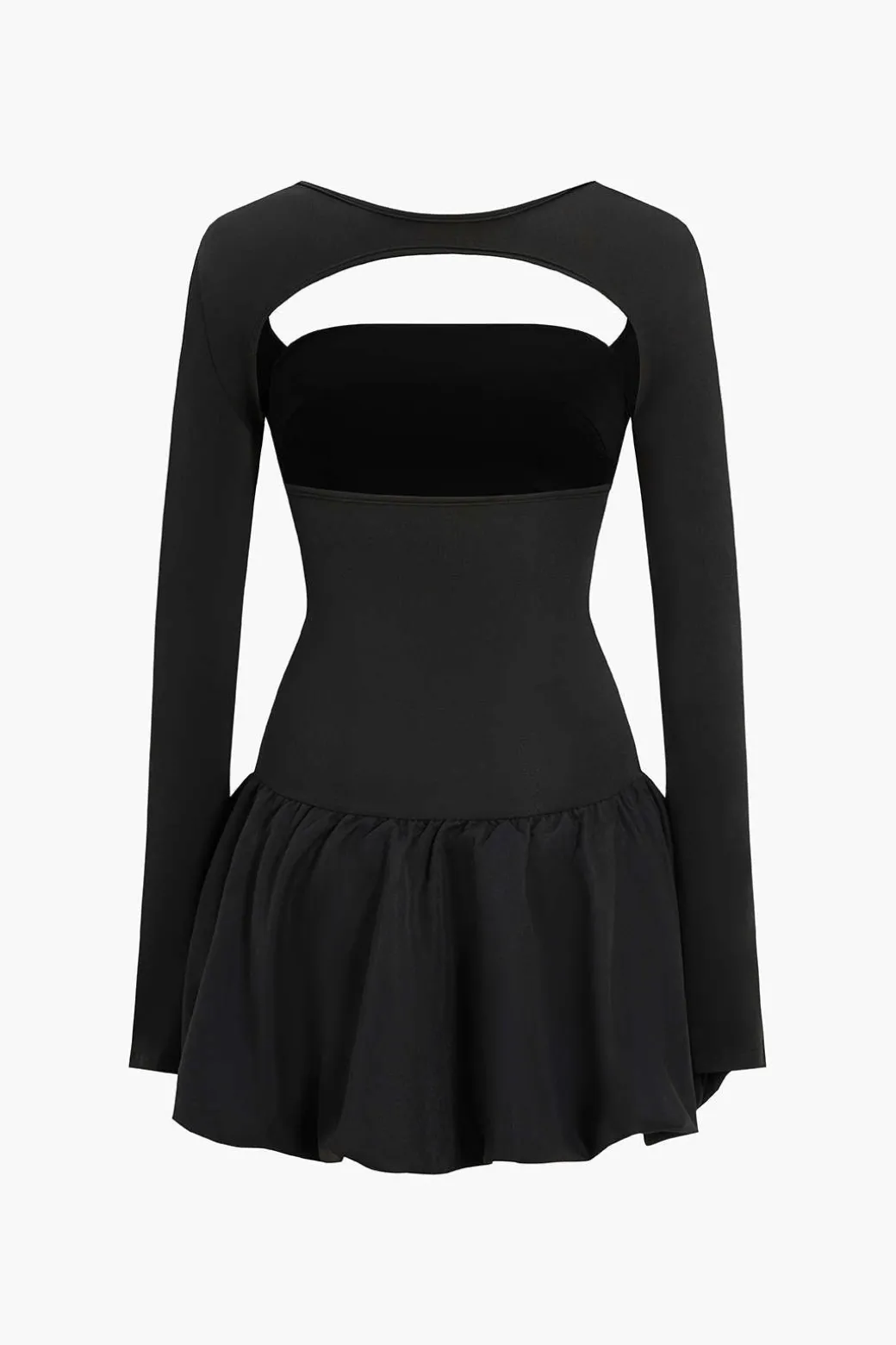 Backless Cut Out Square Neck Mini Dress