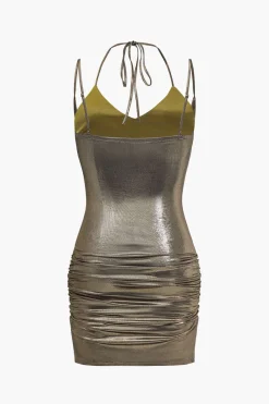 Backless Tie-Up Sequin Mini Dress