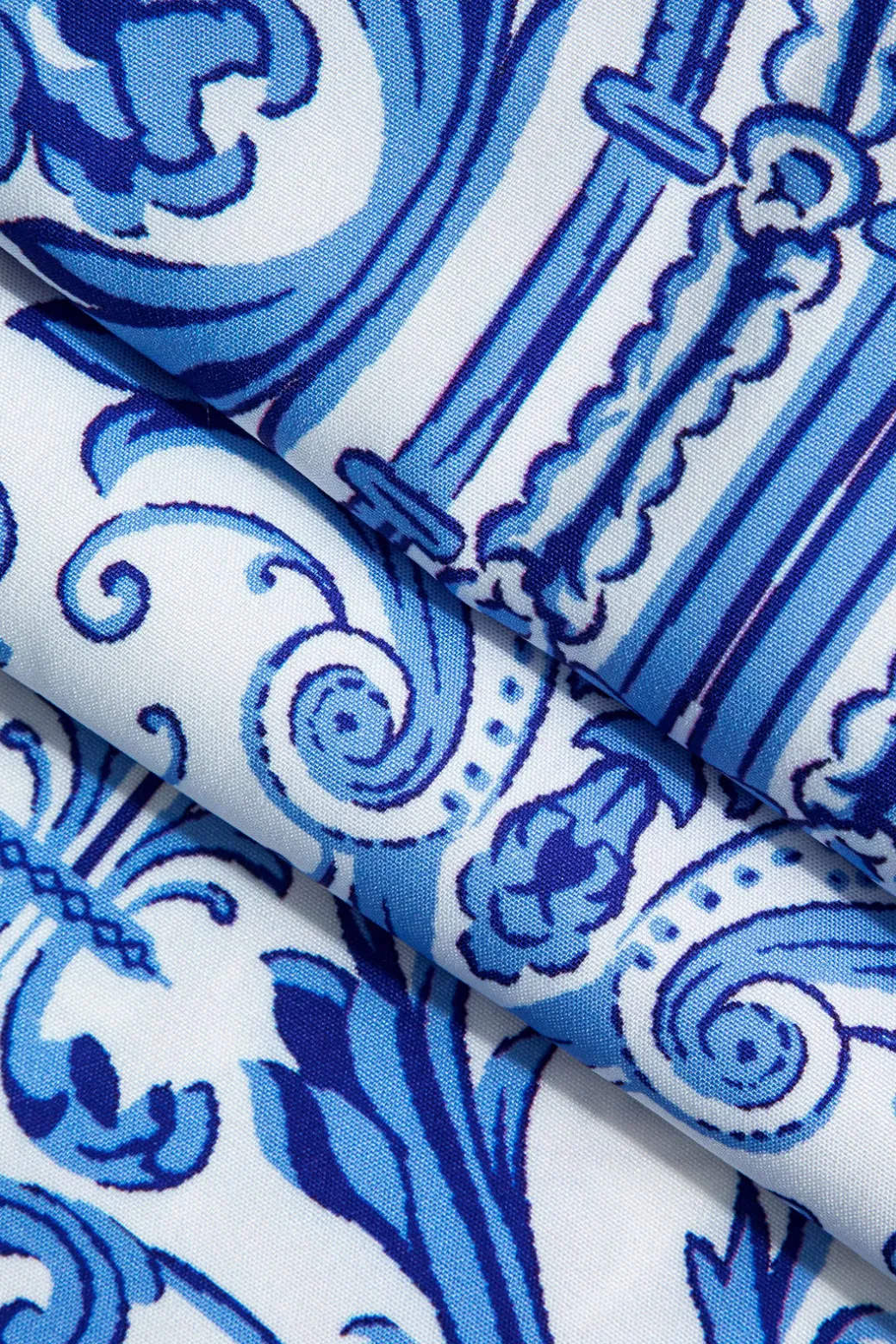 Baroque Print Cross Cut Out Maxi Dress