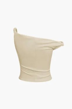 Basic Asymmetrical Twist Sleeveless Top