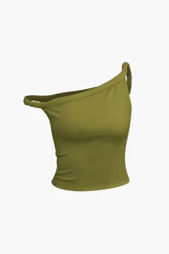 Basic Asymmetrical Twist Sleeveless Top