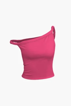 Basic Asymmetrical Twist Sleeveless Top