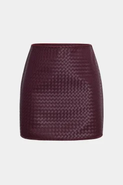 Basic Faux Leather Mini Skirt
