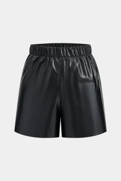 Basic Faux Leather Shorts