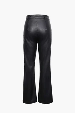 Basic Faux Leather Trousers