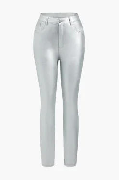Basic Faux Leather Trousers