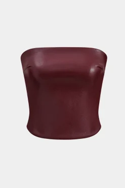 Basic Faux Leather Tube Top