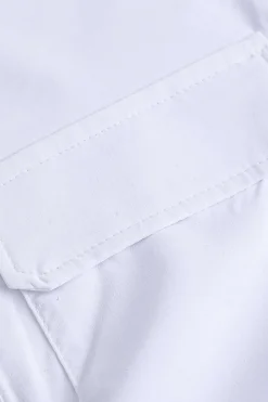 Basic Flap Pocket Twist Hem Shirt
