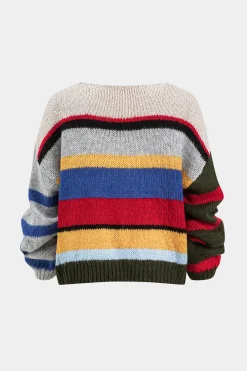 Basic Knit Color Block Long-Sleeve Top