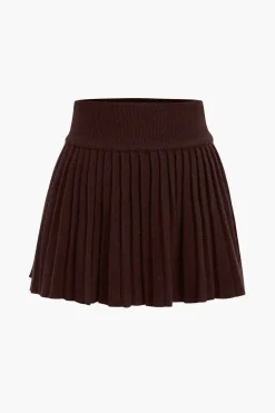 Basic Knit Pleated Skirt