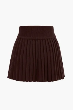 Basic Knit Pleated Skirt
