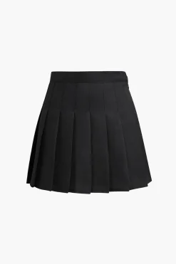 Basic Pleated Mini Skirt